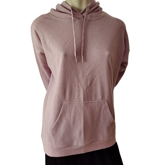 Marc New York Ribbed Hoodie Women's Size Medium Purple Kangaroo Pocket - Picture 1 of 8